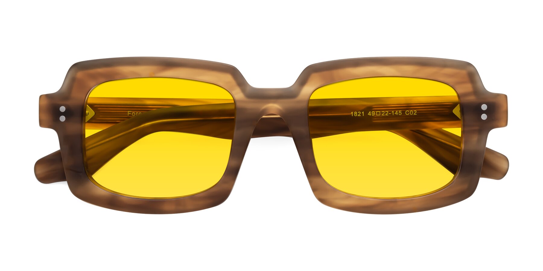 Folded Front of Force in Caramel with Yellow Tinted Lenses