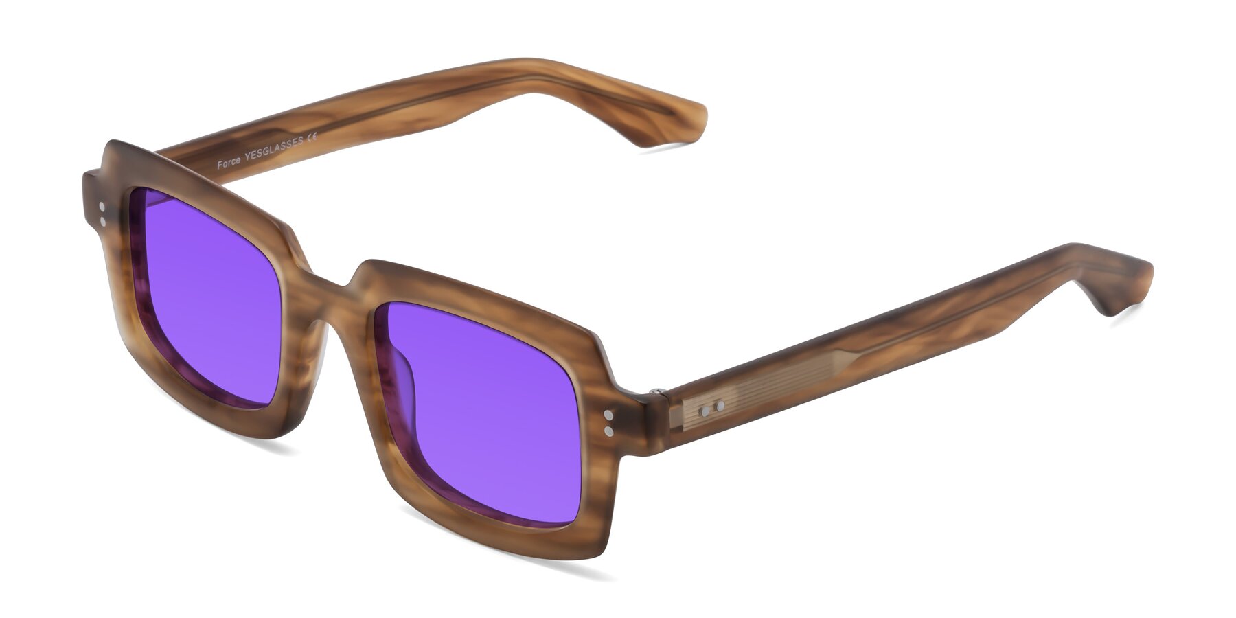 Angle of Force in Caramel with Purple Tinted Lenses