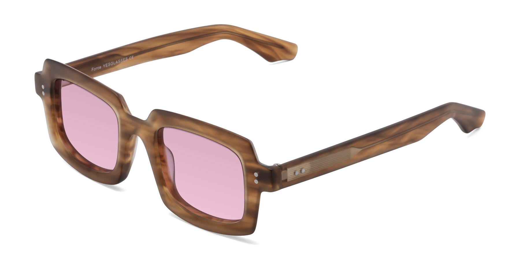 Angle of Force in Caramel with Light Wine Tinted Lenses