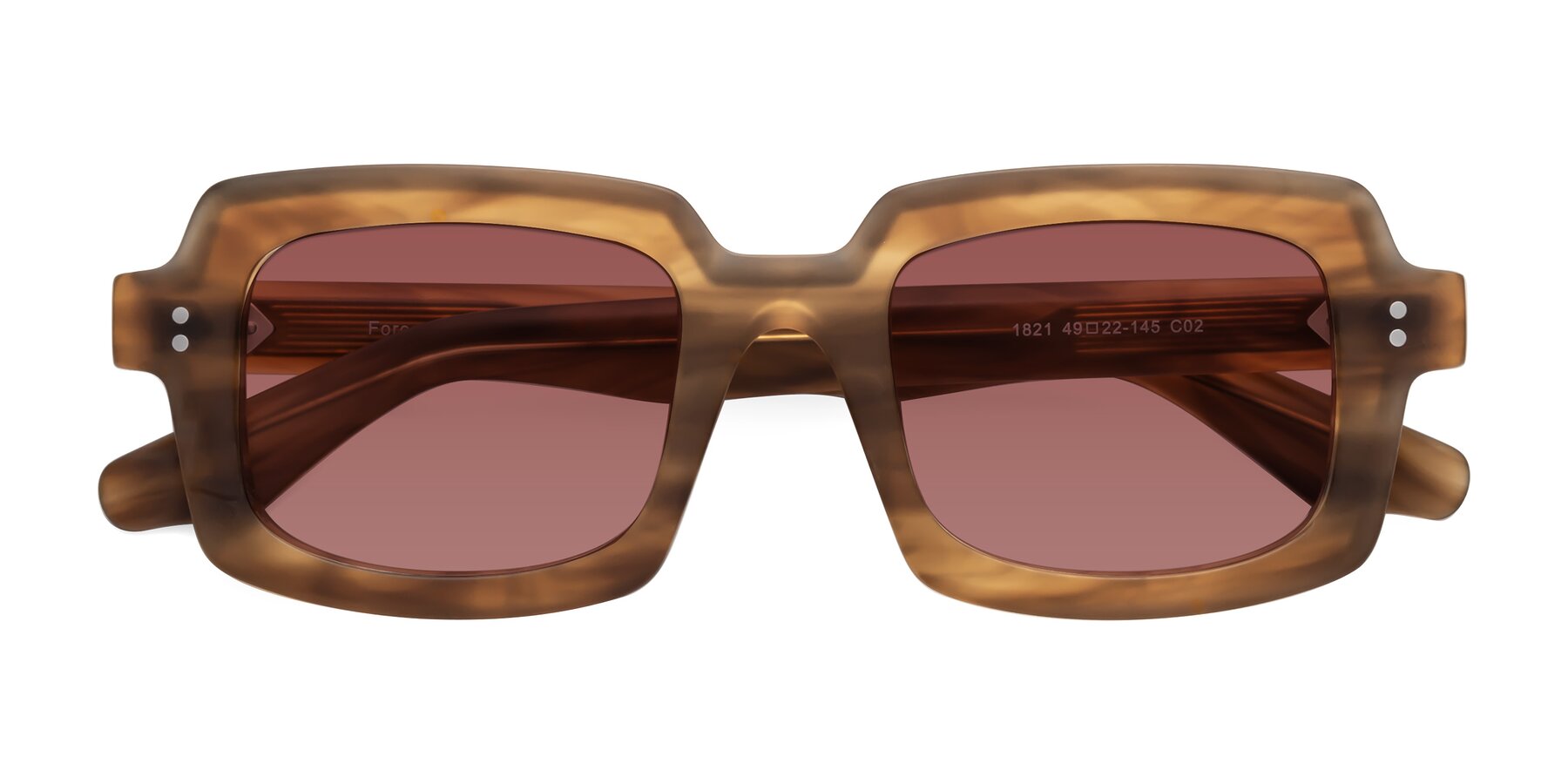 Folded Front of Force in Caramel with Garnet Tinted Lenses