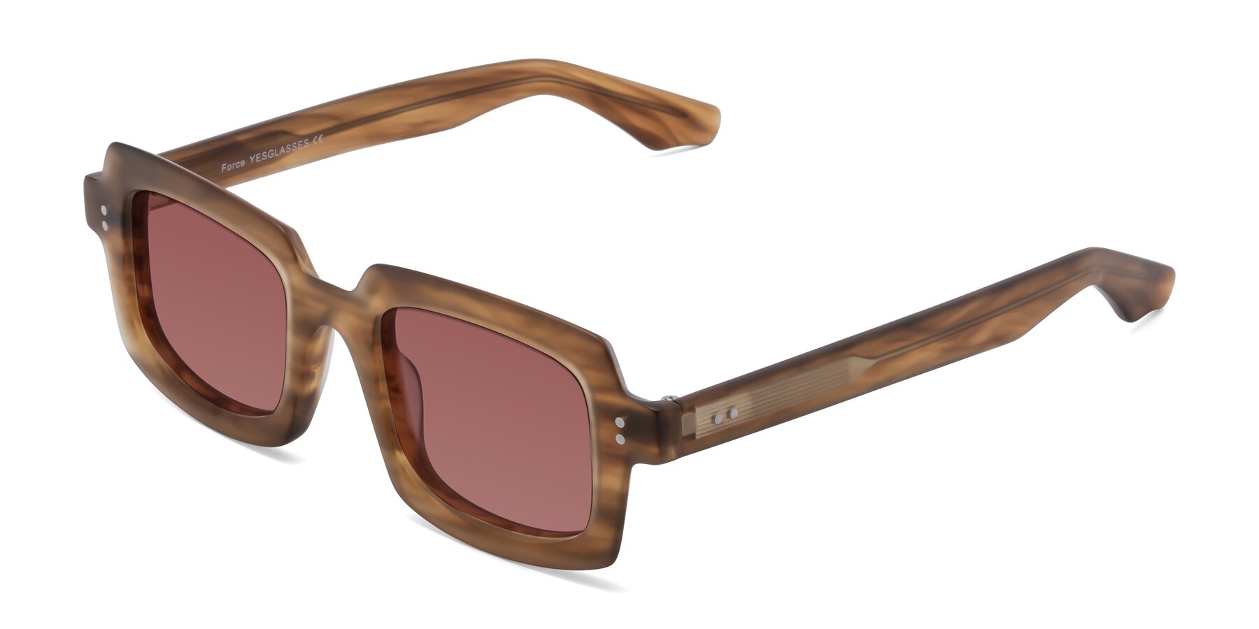 Angle of Force in Caramel with Garnet Tinted Lenses