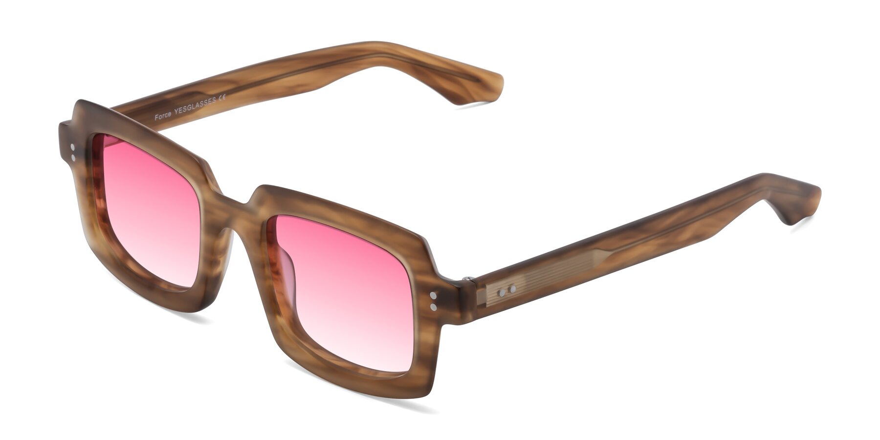 Angle of Force in Caramel with Pink Gradient Lenses