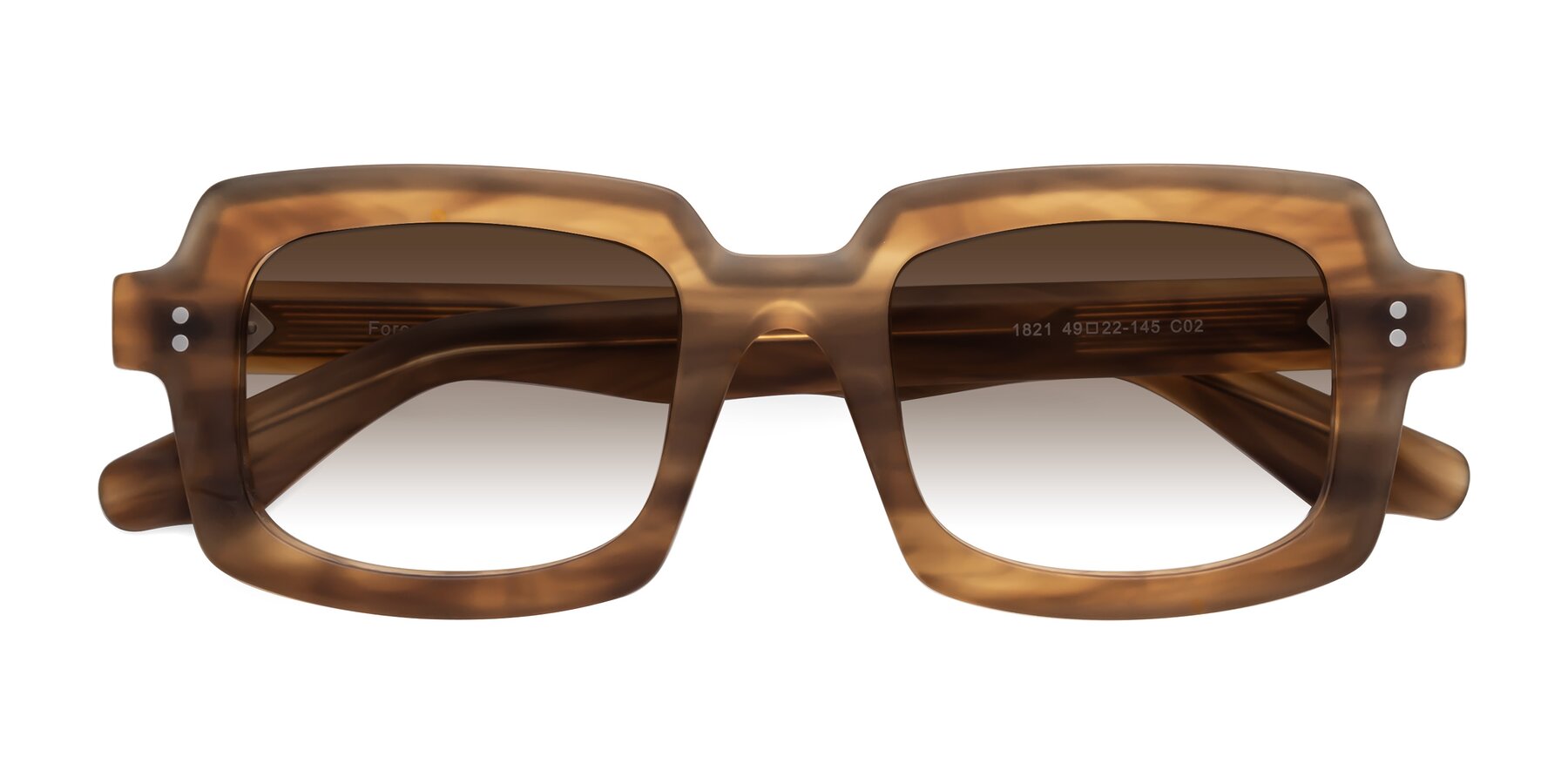 Folded Front of Force in Caramel with Brown Gradient Lenses