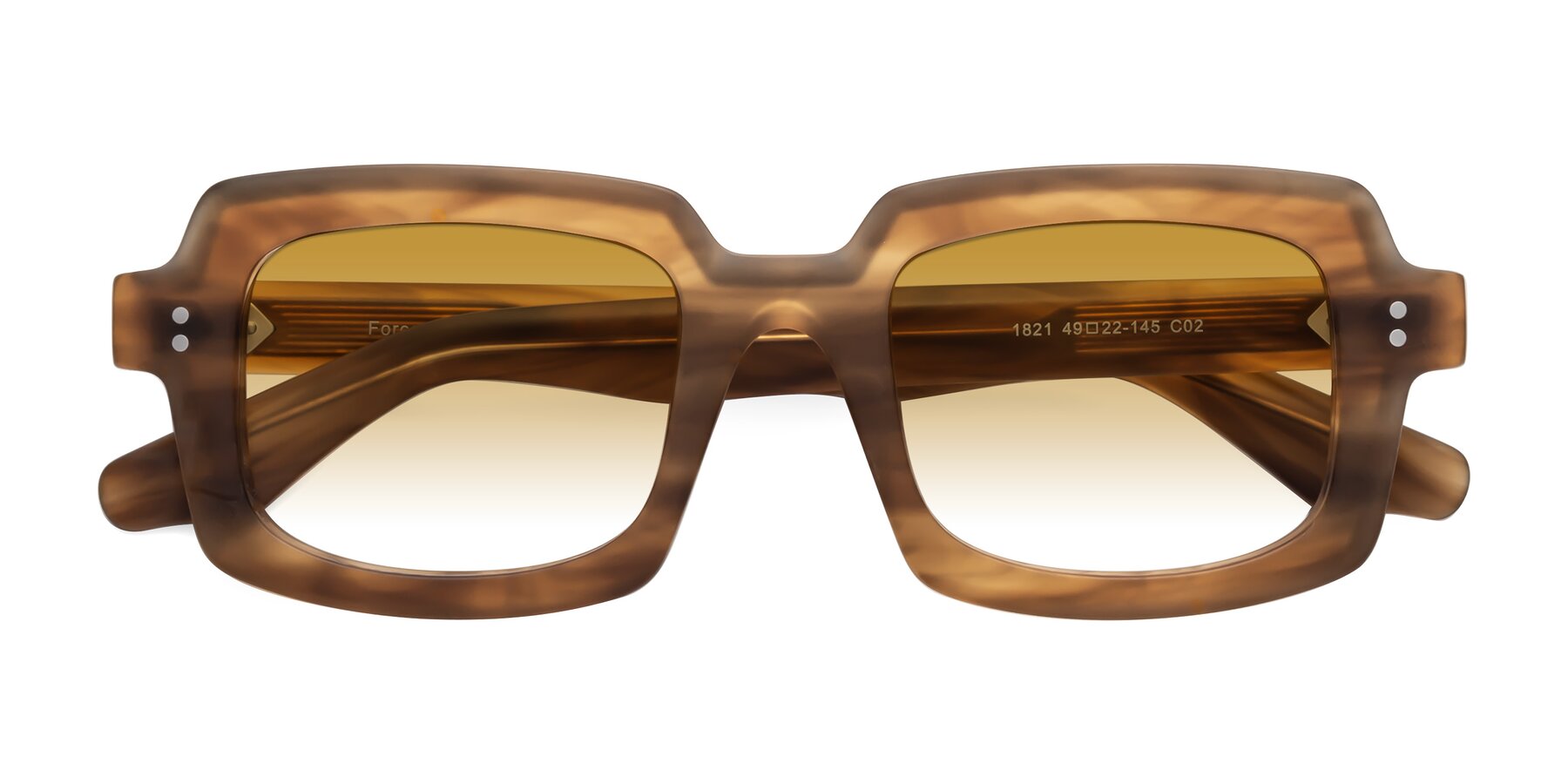 Folded Front of Force in Caramel with Champagne Gradient Lenses