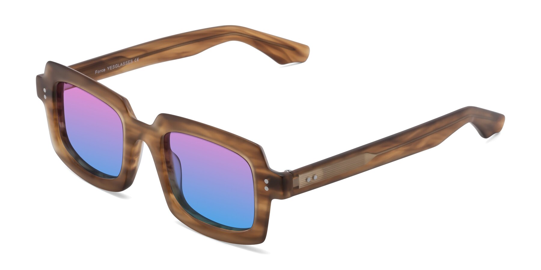 Angle of Force in Caramel with Pink / Blue Gradient Lenses