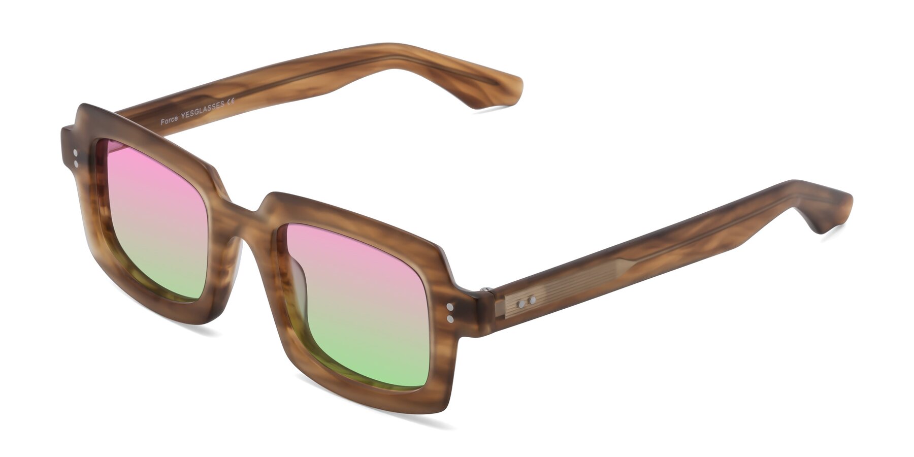 Angle of Force in Caramel with Pink / Green Gradient Lenses