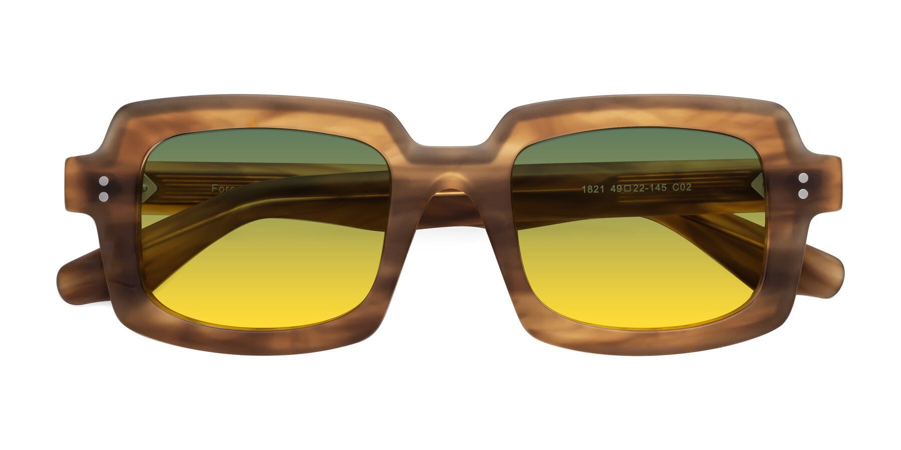 Folded Front of Force in Caramel with Green / Yellow Gradient Lenses