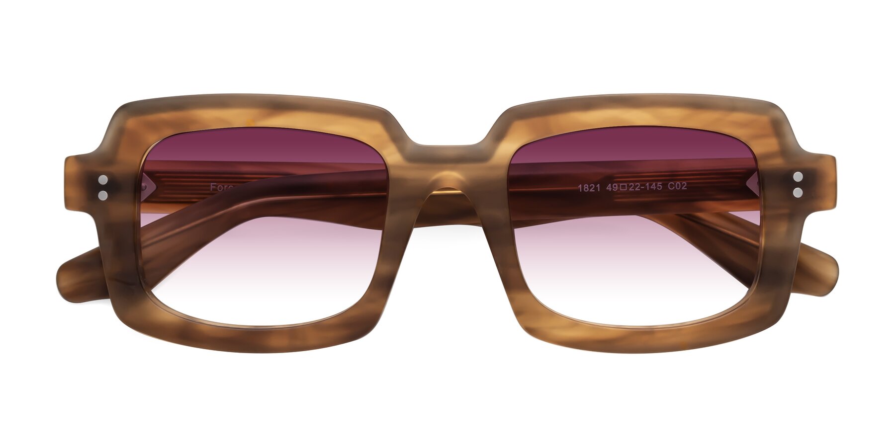 Folded Front of Force in Caramel with Wine Gradient Lenses