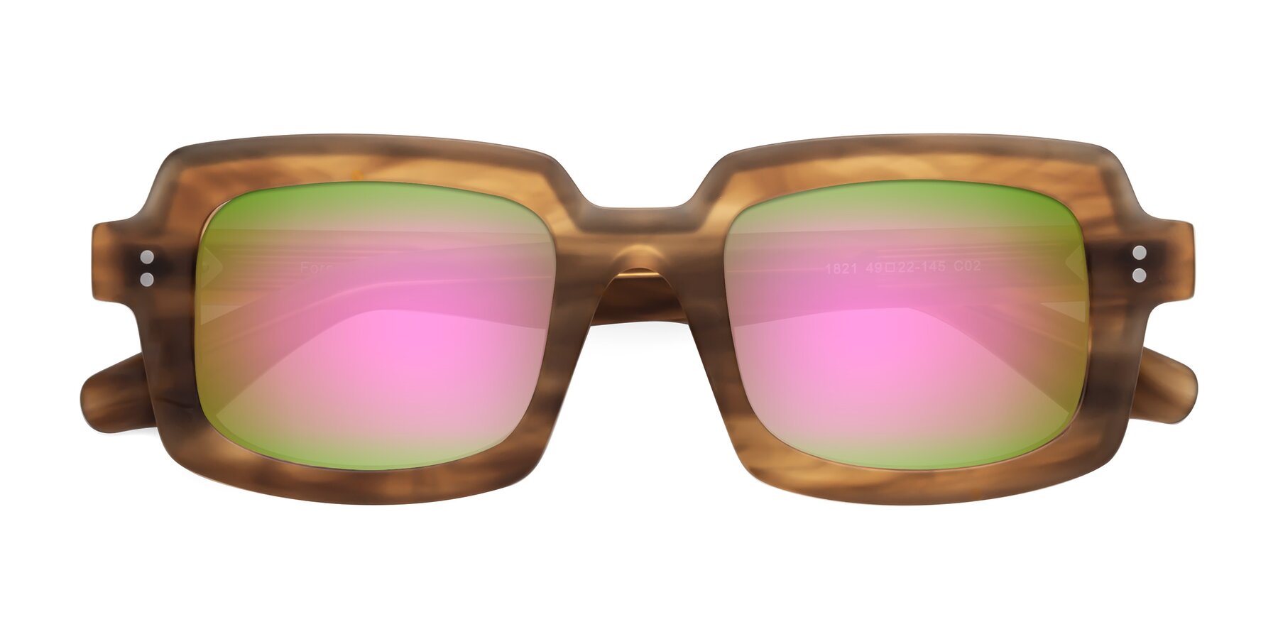 Folded Front of Force in Caramel with Pink Mirrored Lenses