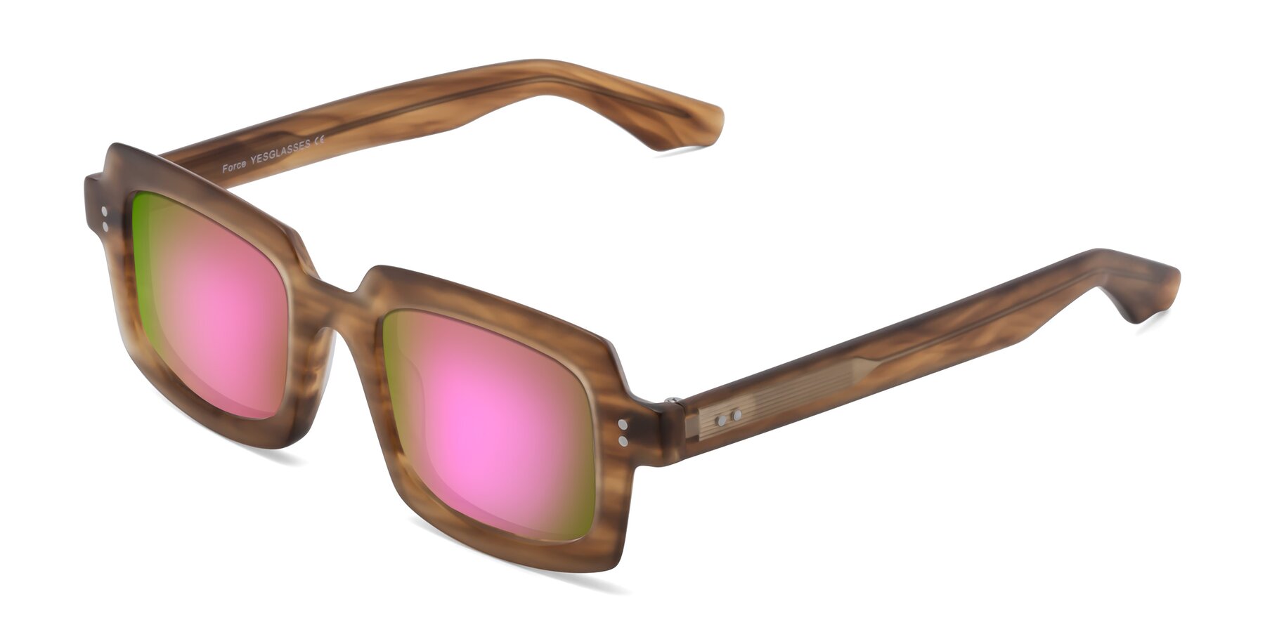 Angle of Force in Caramel with Pink Mirrored Lenses