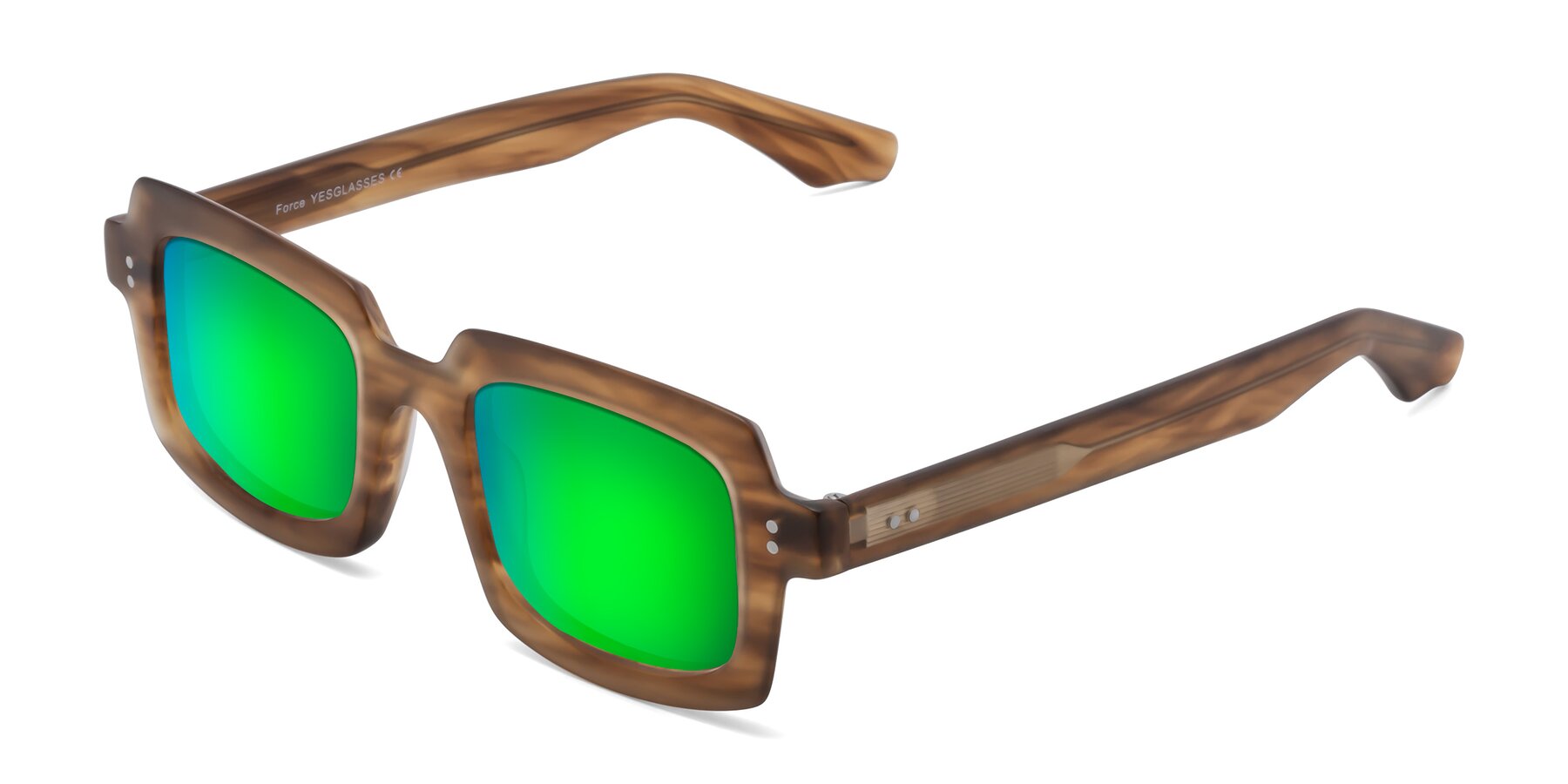 Angle of Force in Caramel with Green Mirrored Lenses