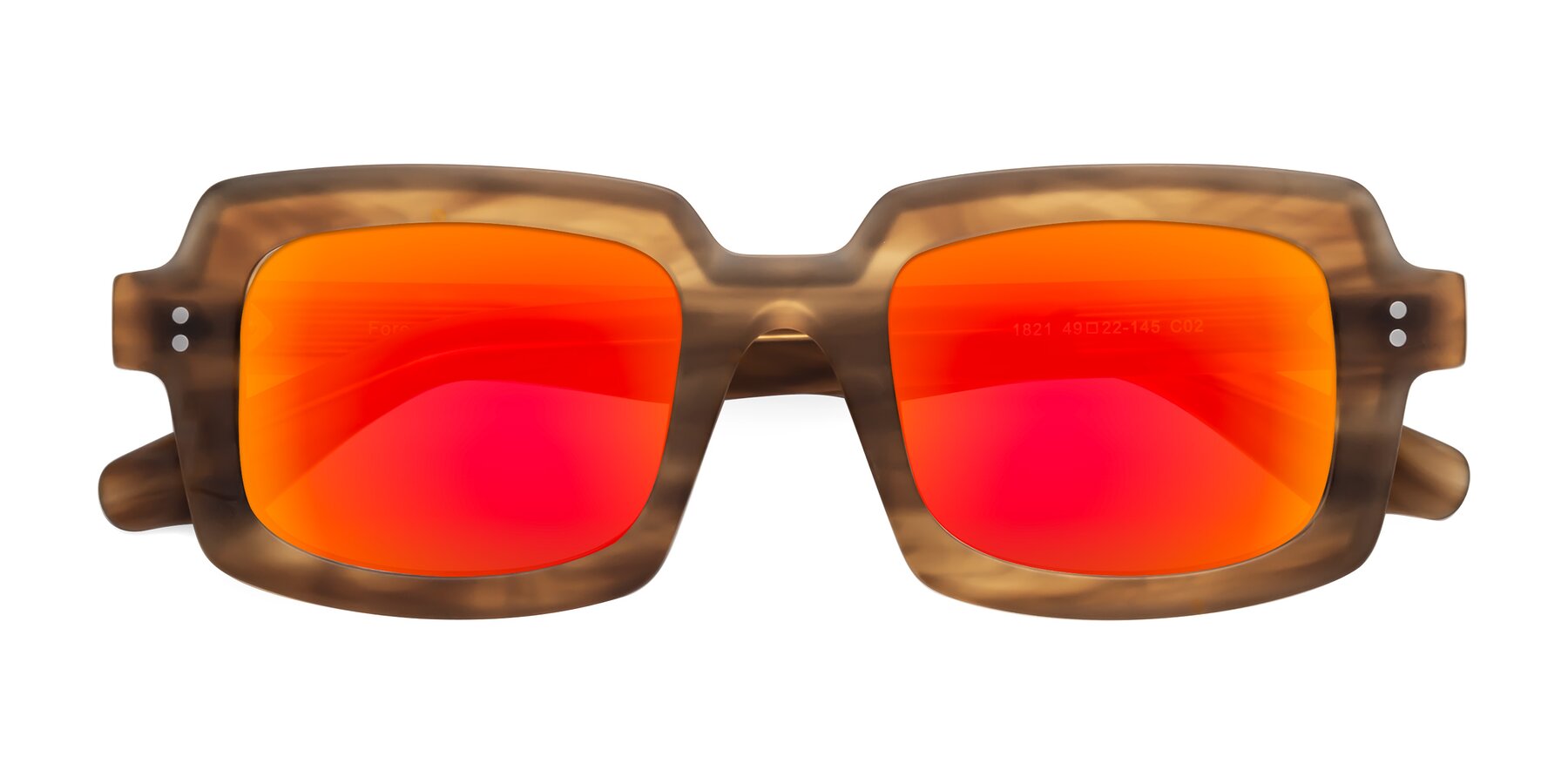 Folded Front of Force in Caramel with Red Gold Mirrored Lenses