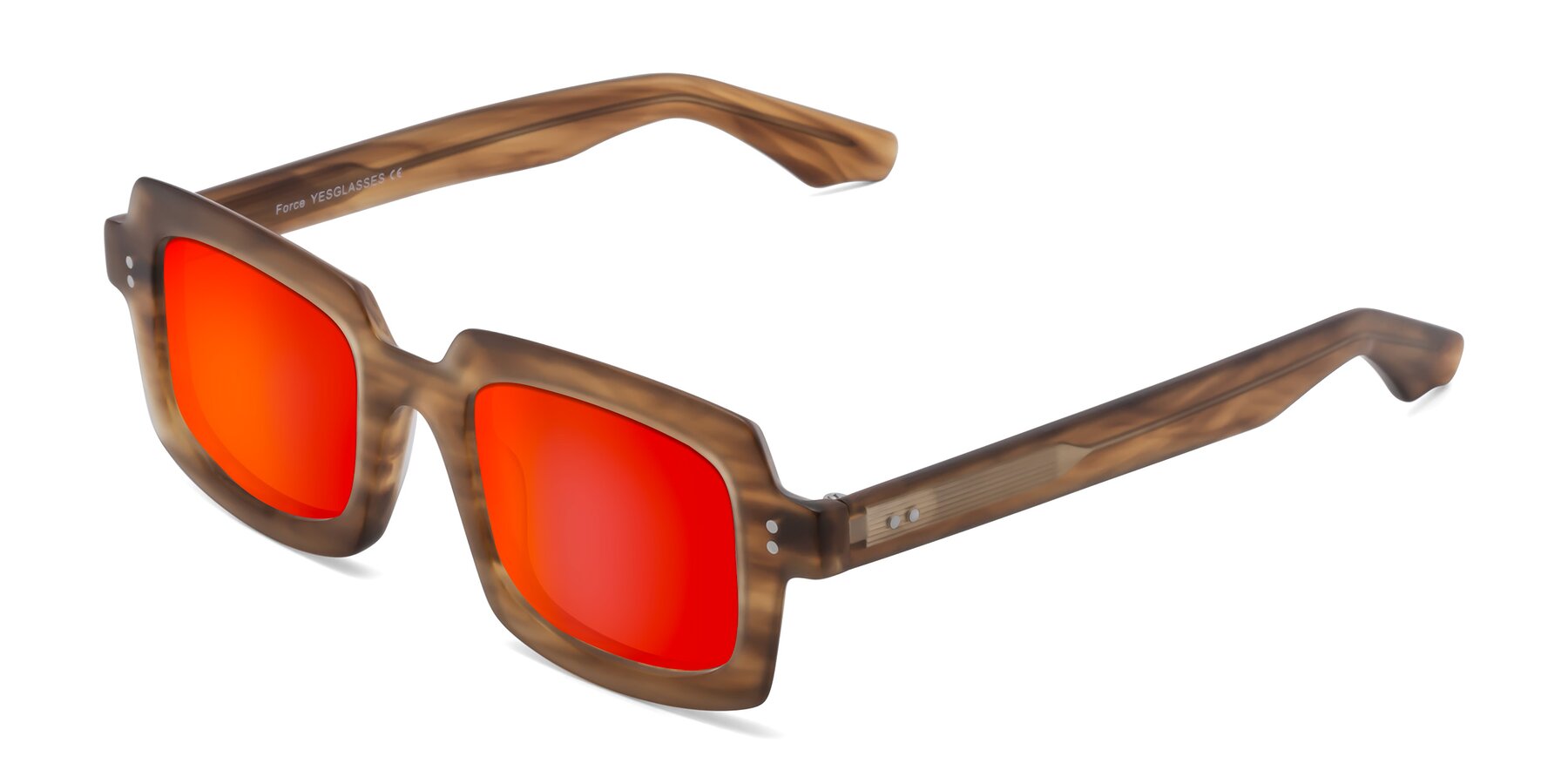 Angle of Force in Caramel with Red Gold Mirrored Lenses