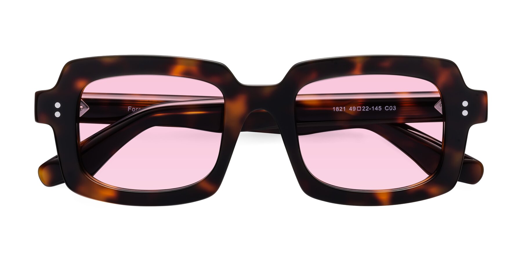 Folded Front of Force in Tortoise with Light Pink Tinted Lenses