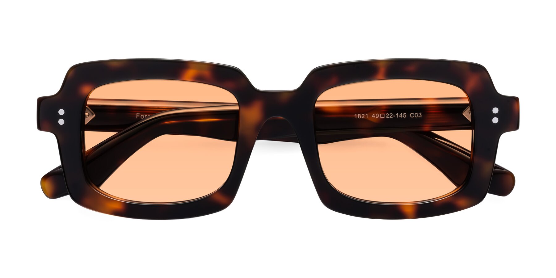 Folded Front of Force in Tortoise with Light Orange Tinted Lenses