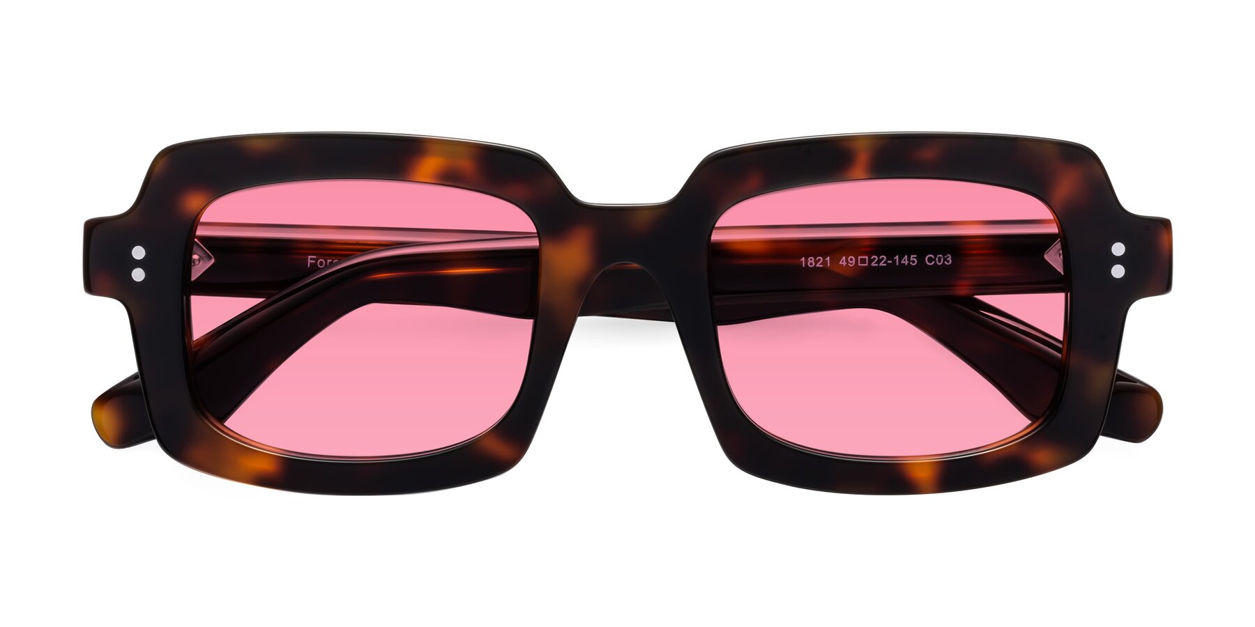 Folded Front of Force in Tortoise with Pink Tinted Lenses