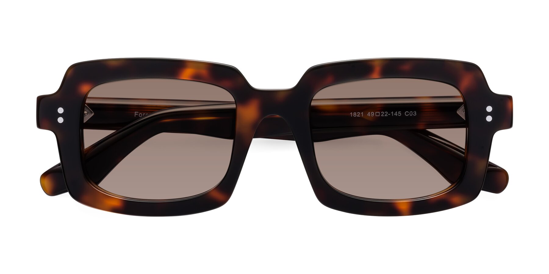 Folded Front of Force in Tortoise with Medium Brown Tinted Lenses