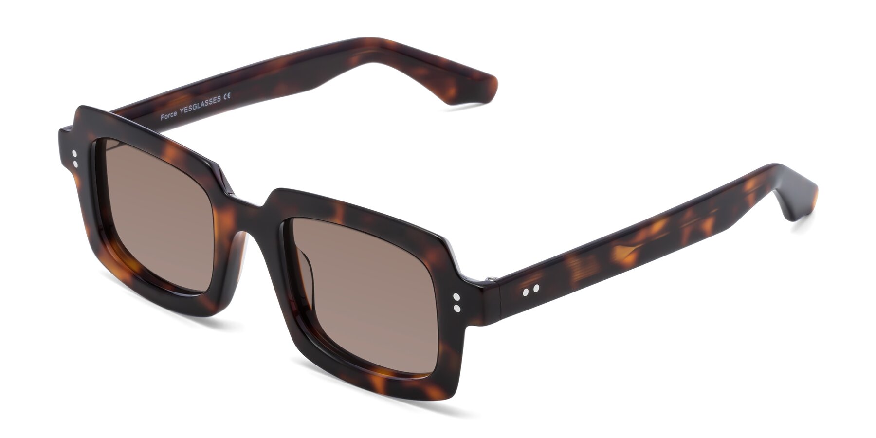 Angle of Force in Tortoise with Medium Brown Tinted Lenses