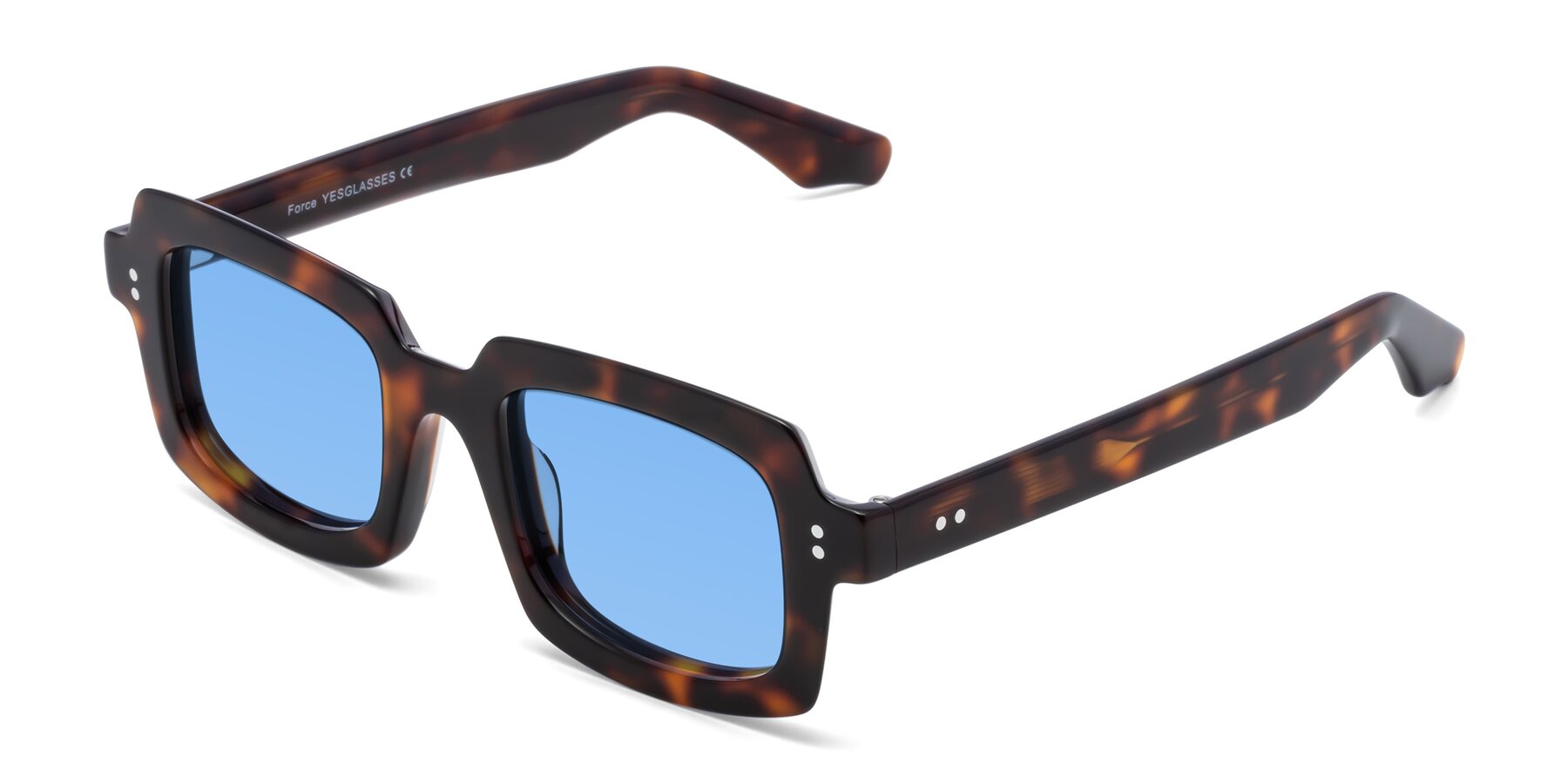 Angle of Force in Tortoise with Medium Blue Tinted Lenses