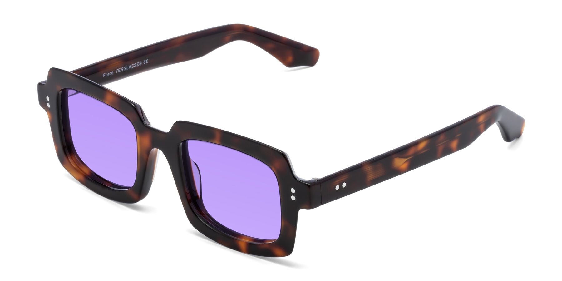 Angle of Force in Tortoise with Medium Purple Tinted Lenses