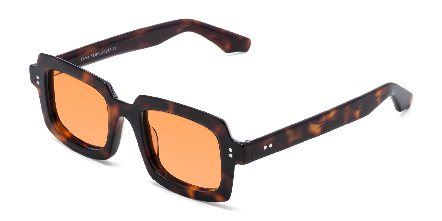 Angle of Force in Tortoise with Medium Orange Tinted Lenses