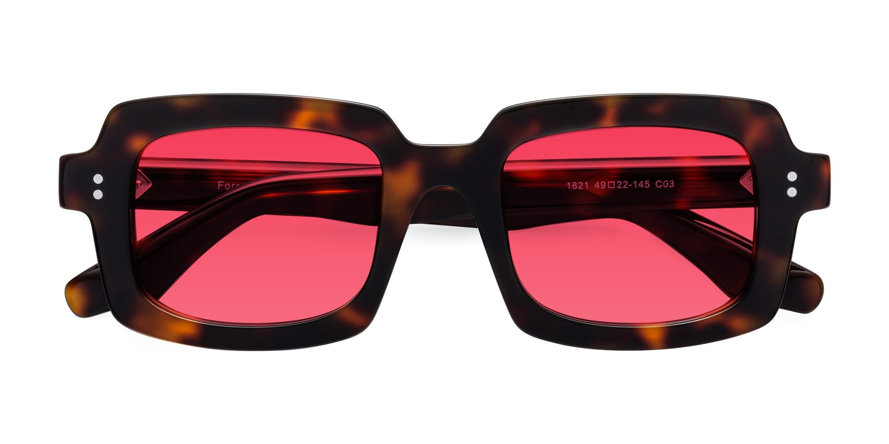 Folded Front of Force in Tortoise with Red Tinted Lenses