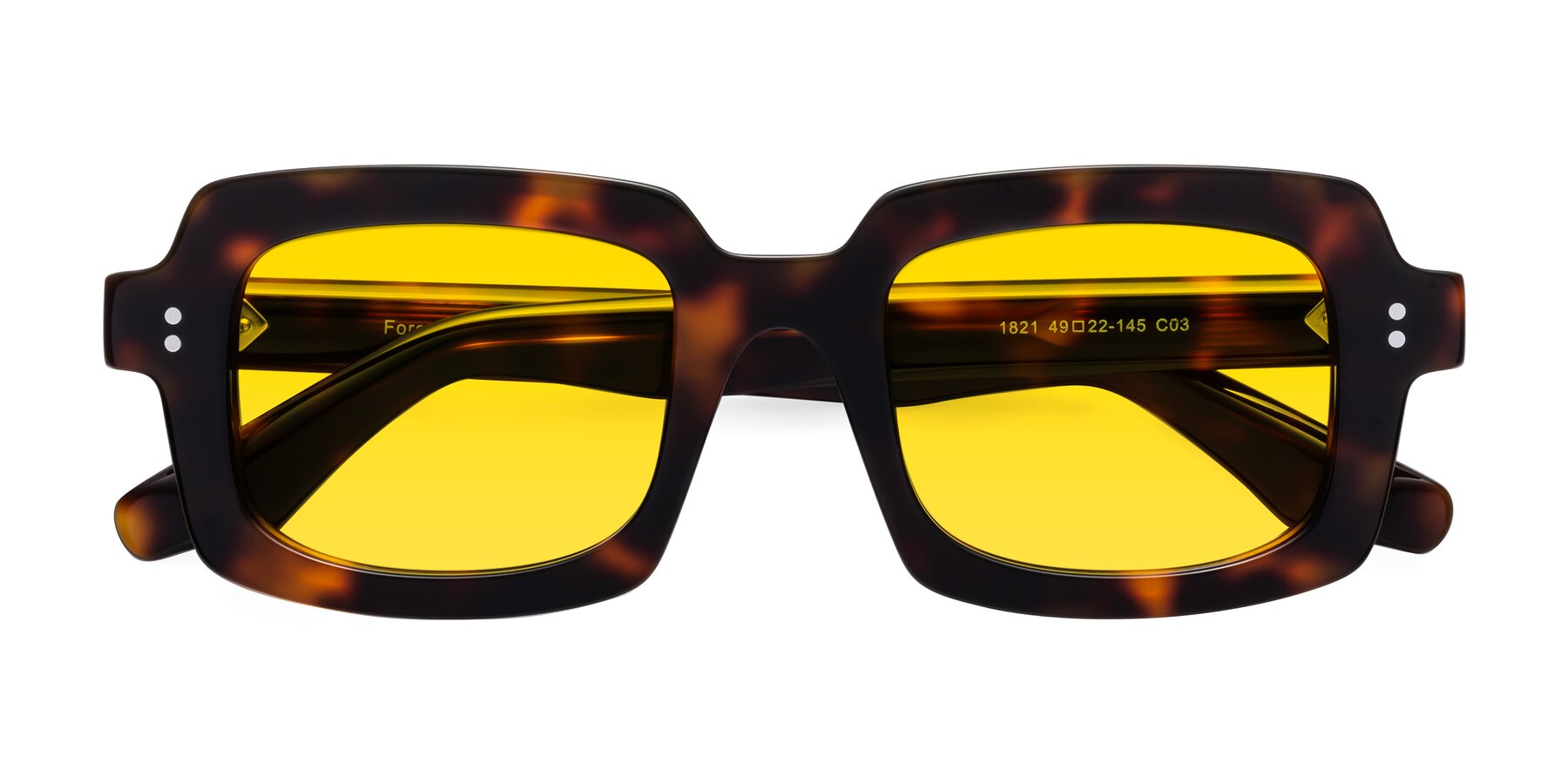 Folded Front of Force in Tortoise with Yellow Tinted Lenses