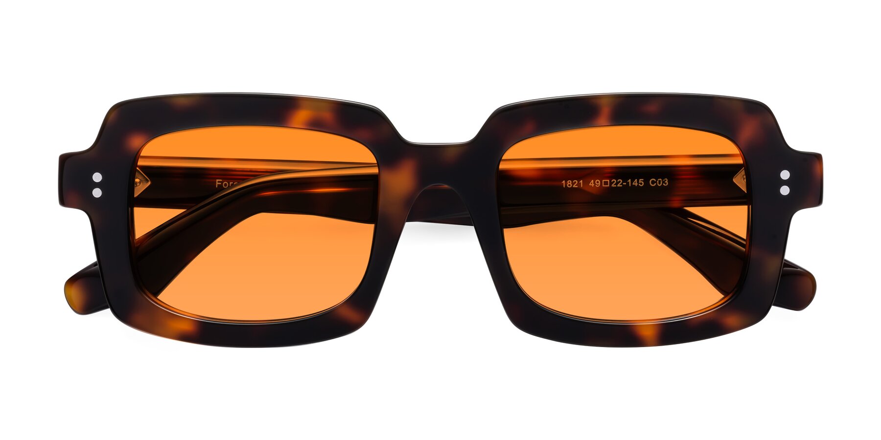 Folded Front of Force in Tortoise with Orange Tinted Lenses