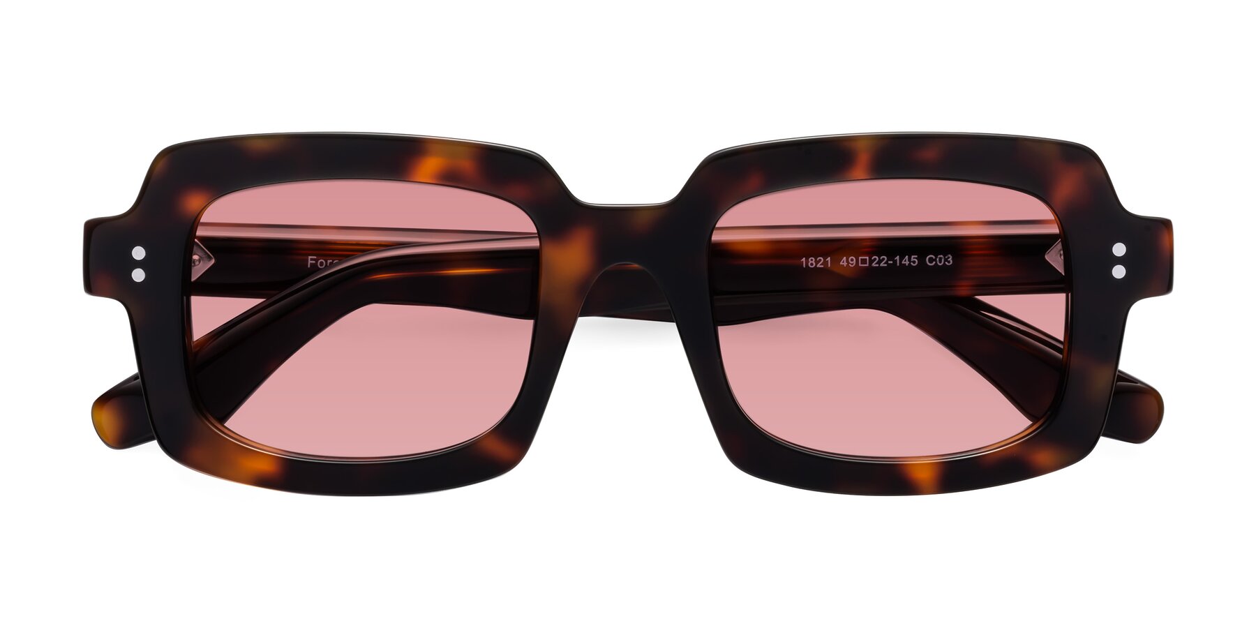 Folded Front of Force in Tortoise with Medium Garnet Tinted Lenses