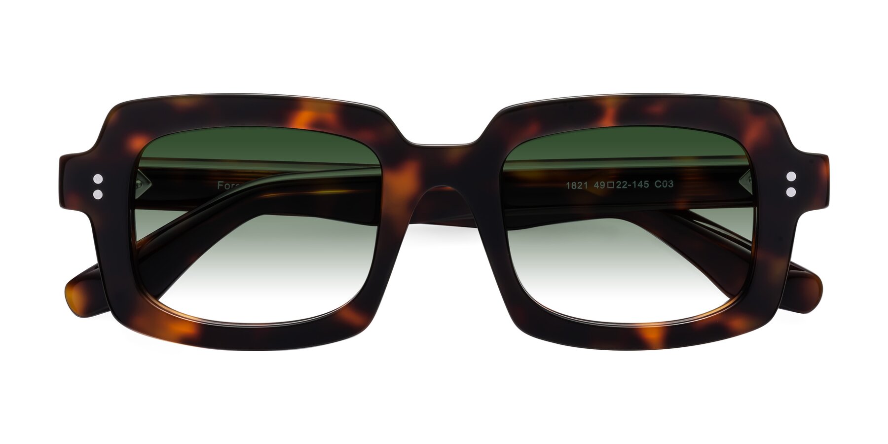 Folded Front of Force in Tortoise with Green Gradient Lenses