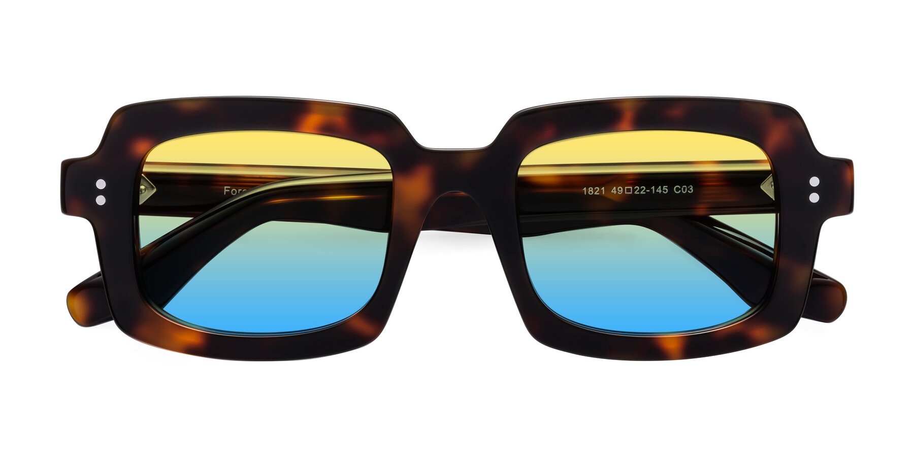 Folded Front of Force in Tortoise with Yellow / Blue Gradient Lenses