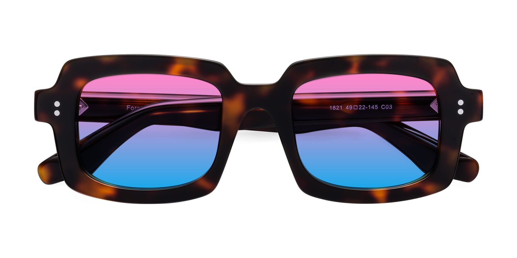 Folded Front of Force in Tortoise with Pink / Blue Gradient Lenses