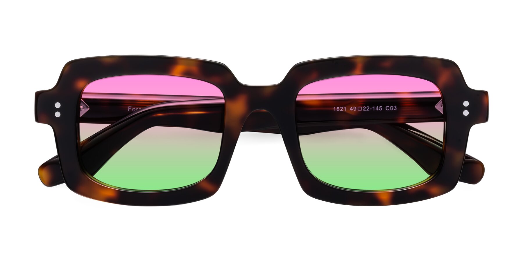 Folded Front of Force in Tortoise with Pink / Green Gradient Lenses