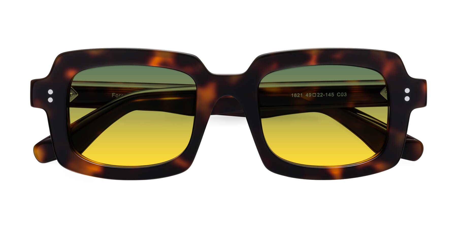 Folded Front of Force in Tortoise with Green / Yellow Gradient Lenses