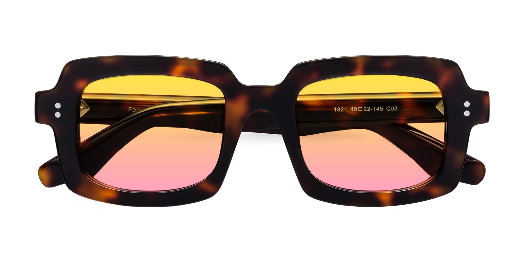 Folded Front of Force in Tortoise with Yellow / Pink Gradient Lenses