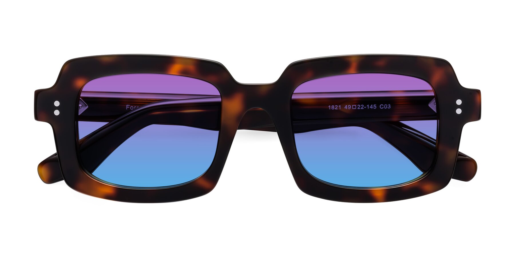 Folded Front of Force in Tortoise with Purple / Blue Gradient Lenses