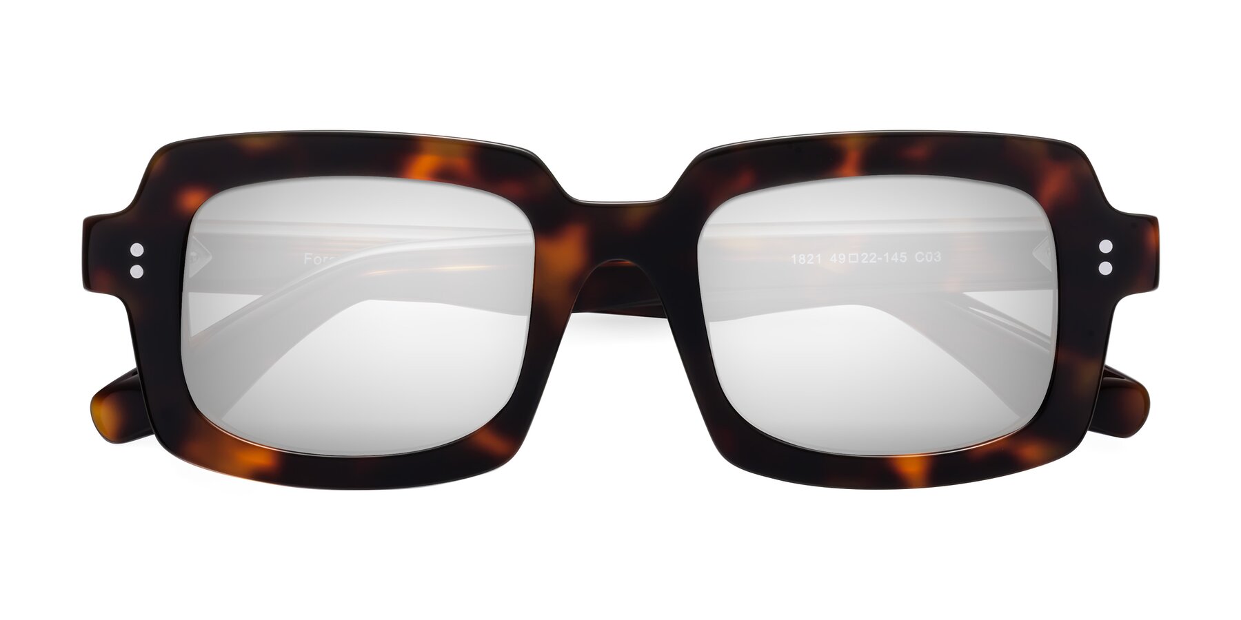 Folded Front of Force in Tortoise with Silver Mirrored Lenses