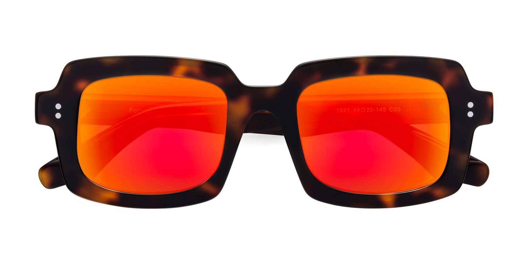 Folded Front of Force in Tortoise with Red Gold Mirrored Lenses
