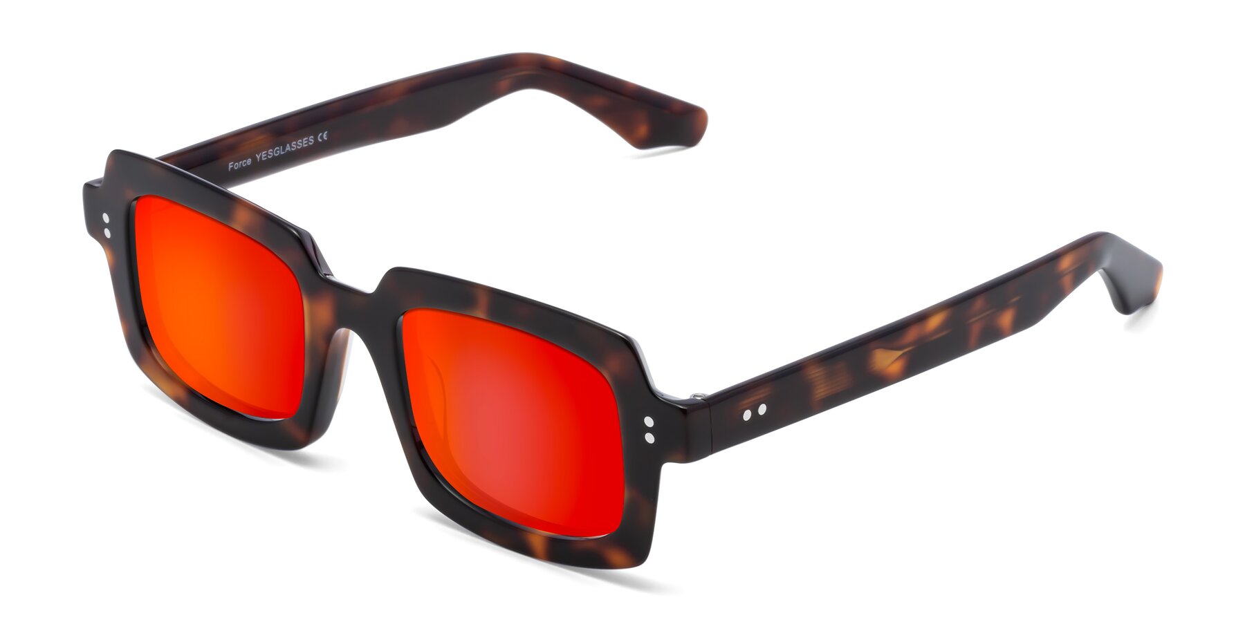 Angle of Force in Tortoise with Red Gold Mirrored Lenses