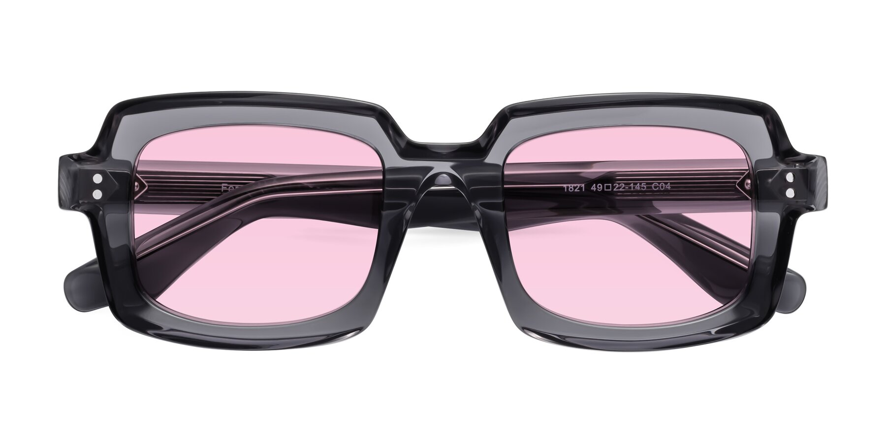 Folded Front of Force in Translucent Gray with Light Pink Tinted Lenses