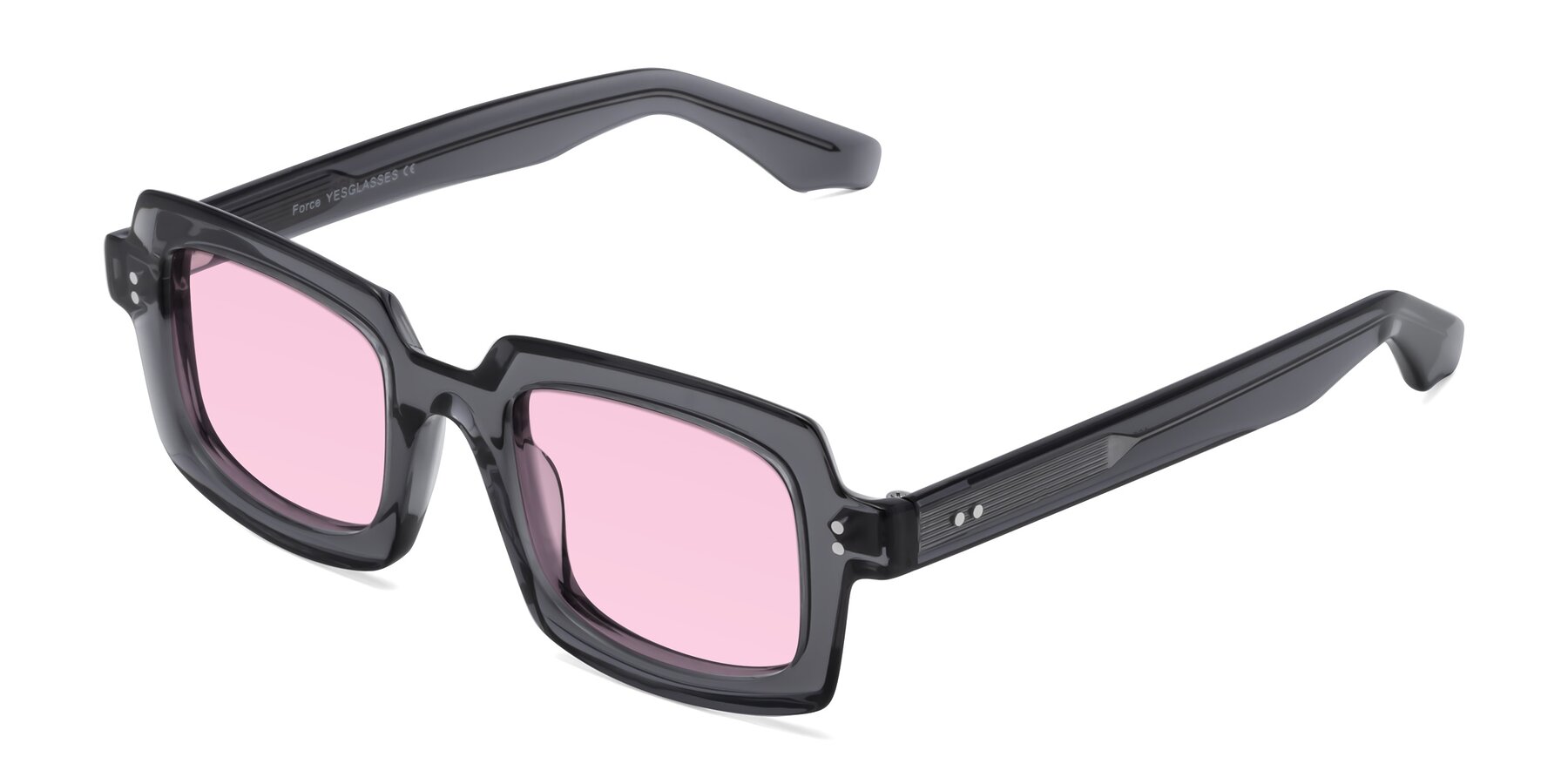 Angle of Force in Translucent Gray with Light Pink Tinted Lenses