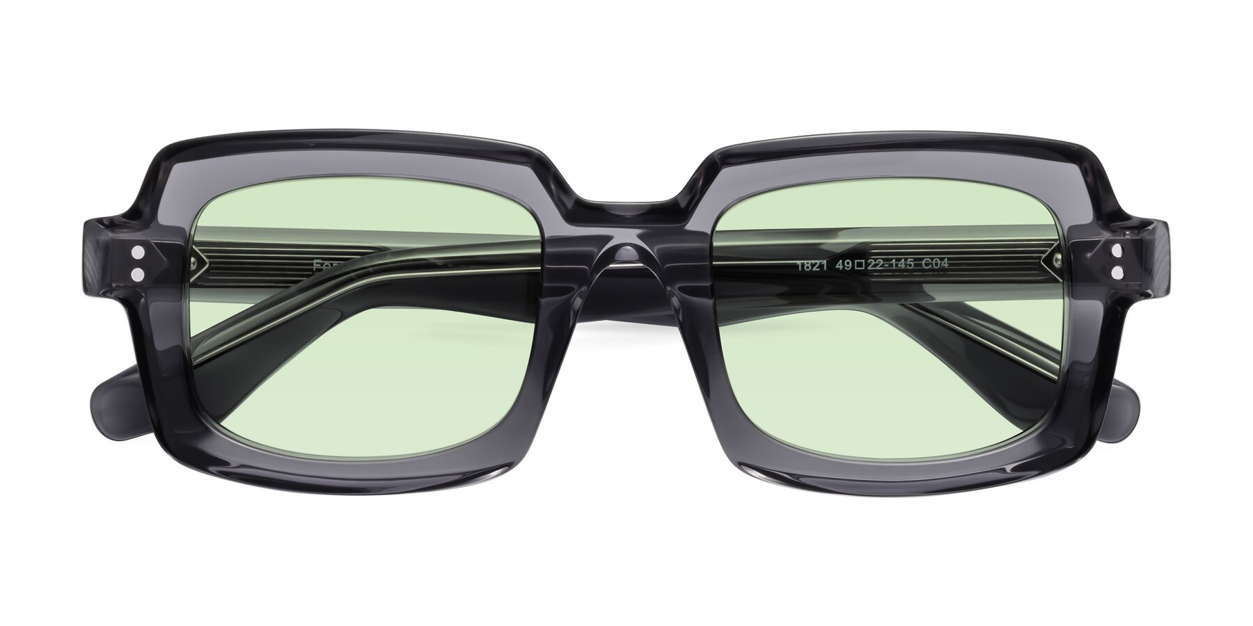 Folded Front of Force in Translucent Gray with Light Green Tinted Lenses