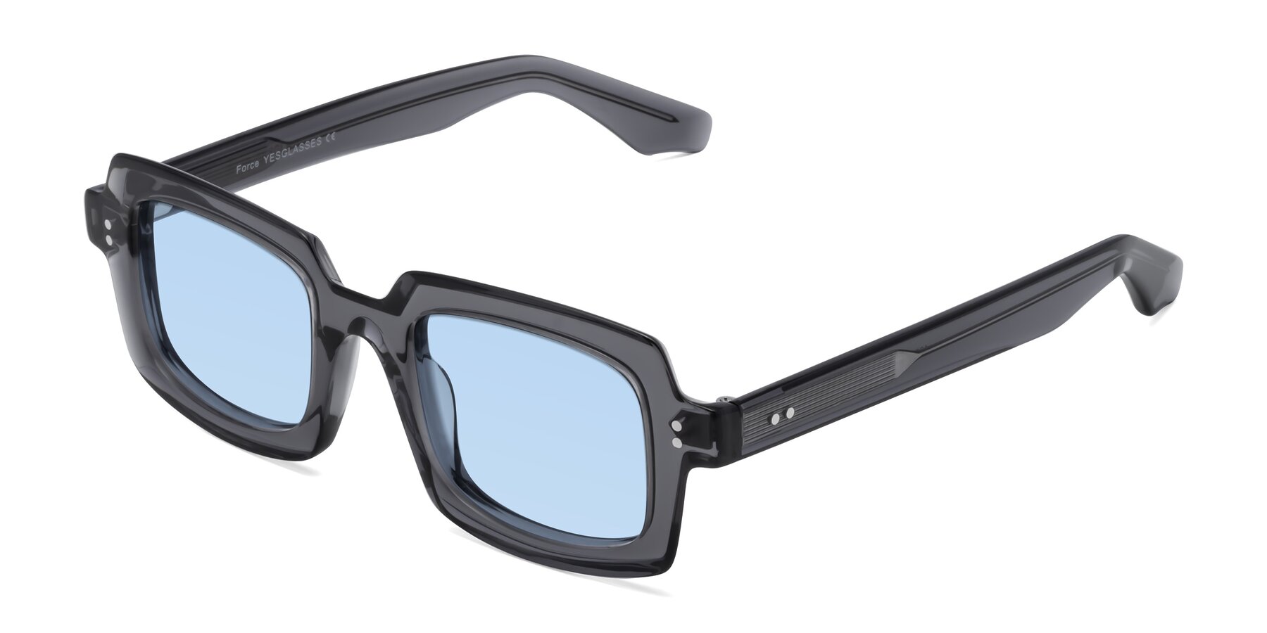 Angle of Force in Translucent Gray with Light Blue Tinted Lenses