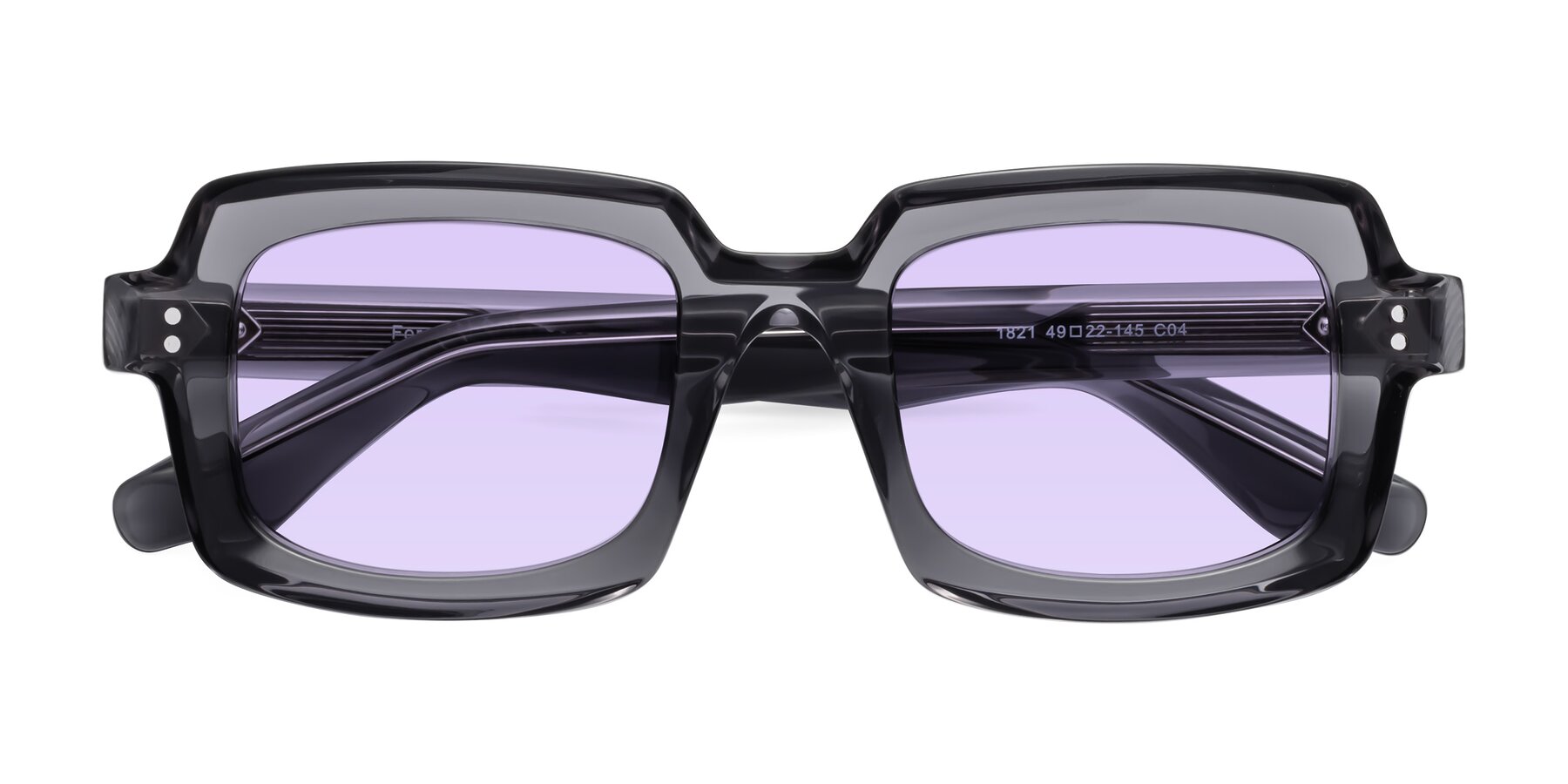 Folded Front of Force in Translucent Gray with Light Purple Tinted Lenses