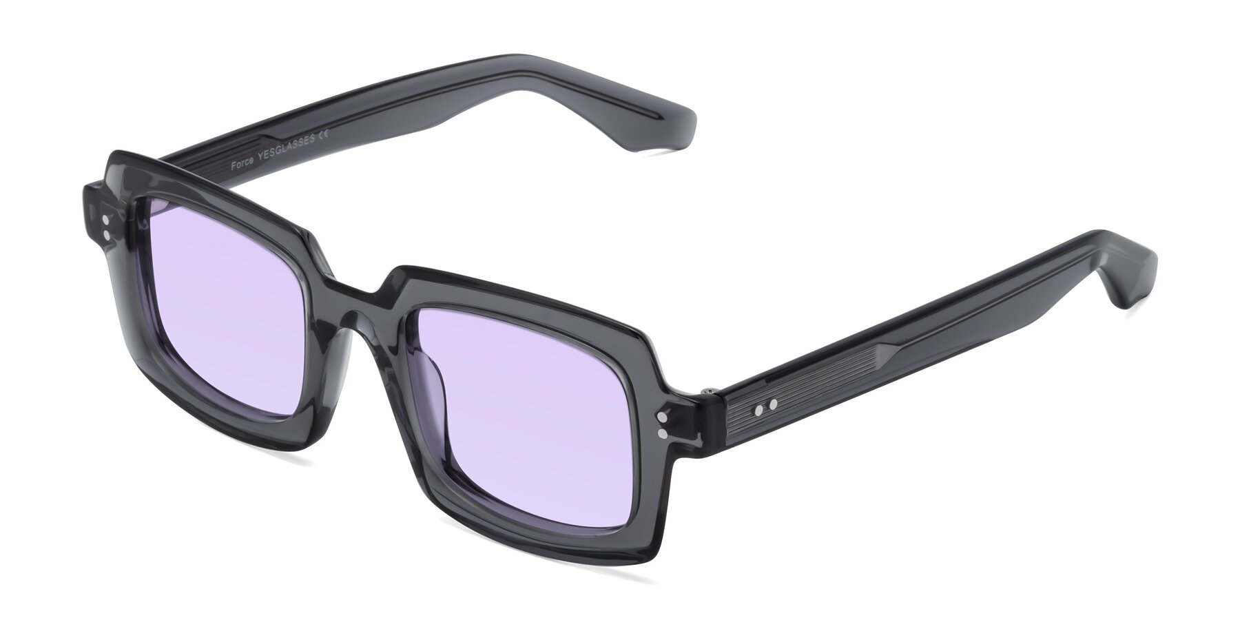Angle of Force in Translucent Gray with Light Purple Tinted Lenses