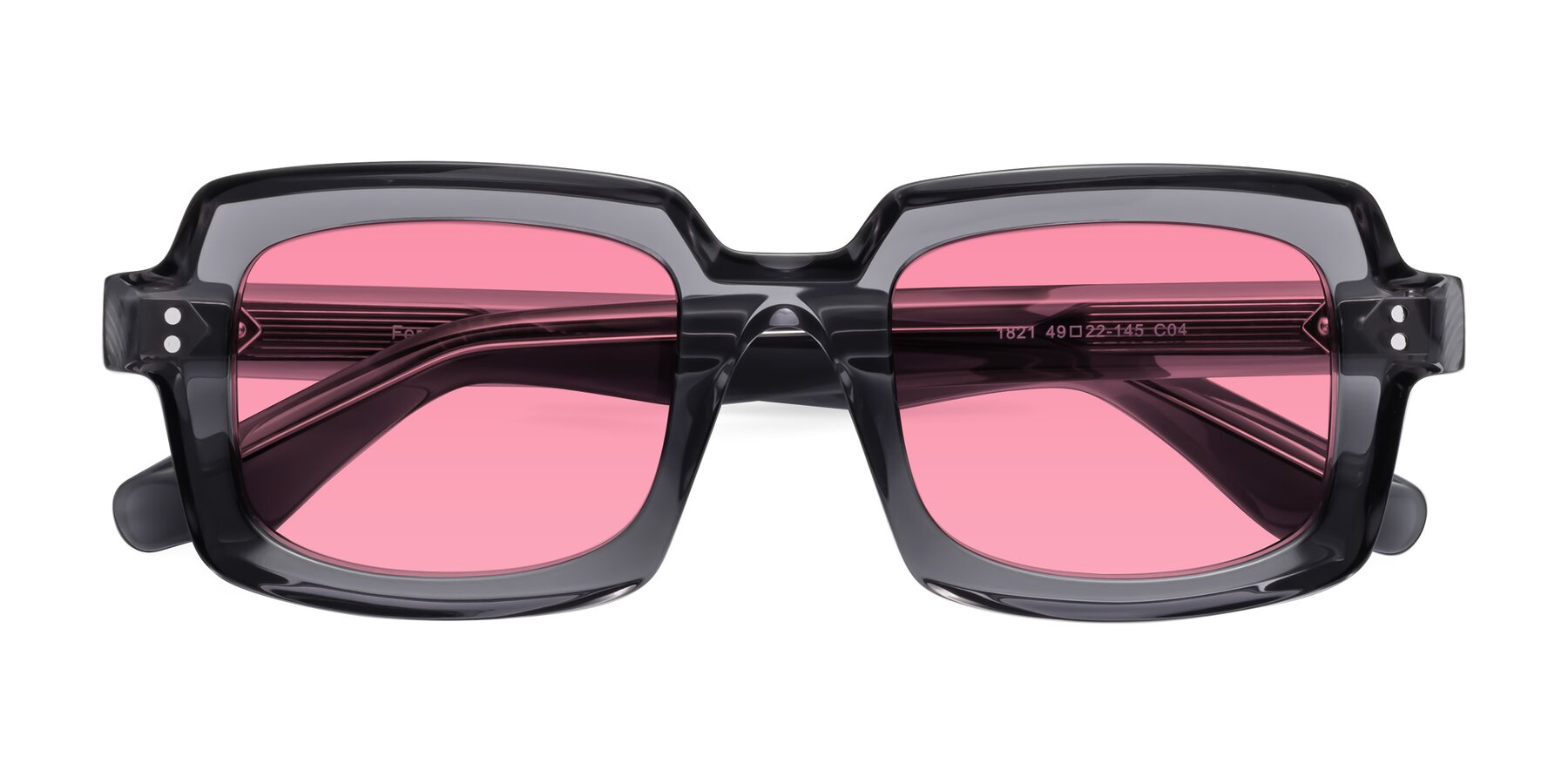 Folded Front of Force in Translucent Gray with Pink Tinted Lenses