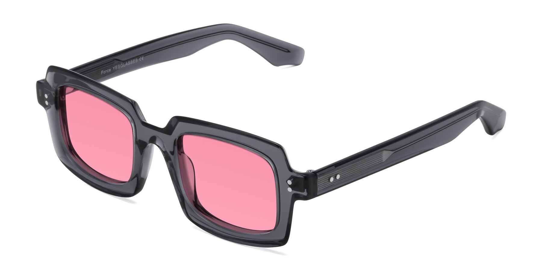 Angle of Force in Translucent Gray with Pink Tinted Lenses