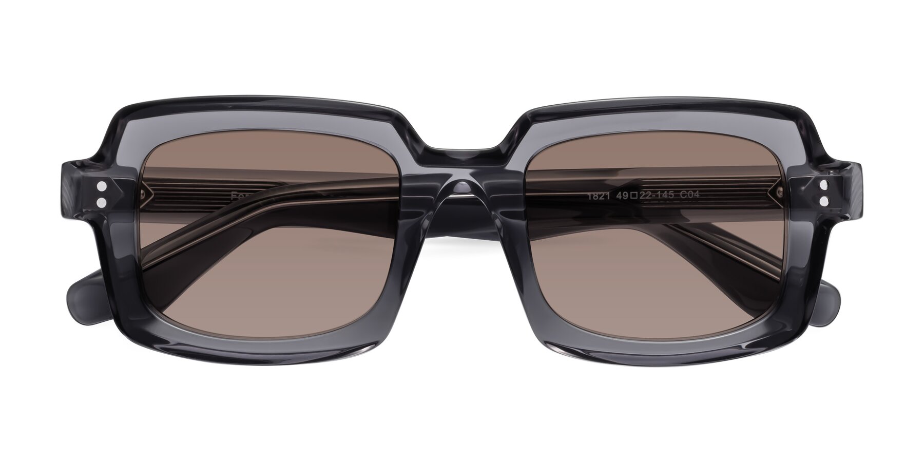 Folded Front of Force in Translucent Gray with Medium Brown Tinted Lenses