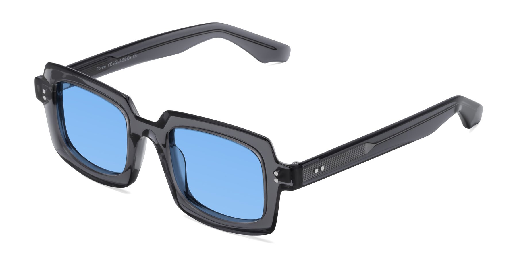 Angle of Force in Translucent Gray with Medium Blue Tinted Lenses