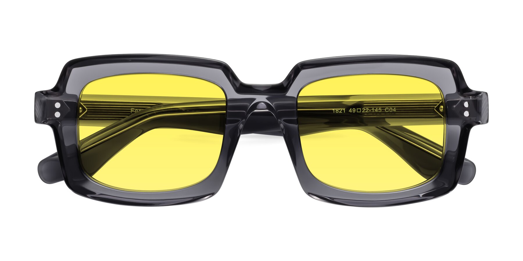 Folded Front of Force in Translucent Gray with Medium Yellow Tinted Lenses